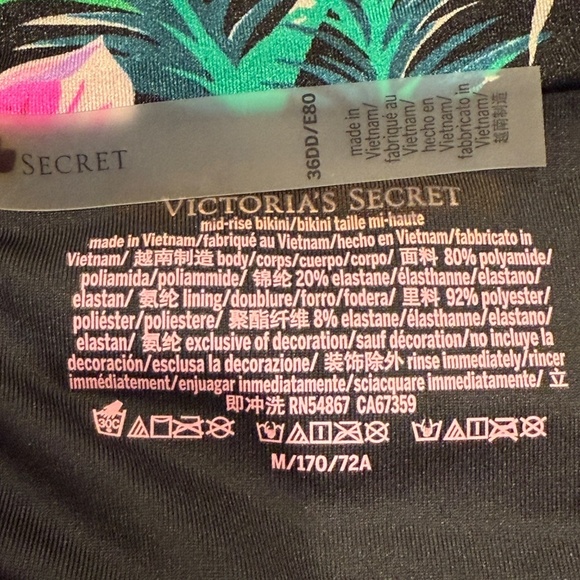 New! Victoria's Secret Black Palm Bikini Set 45572 - Picture 10 of 11